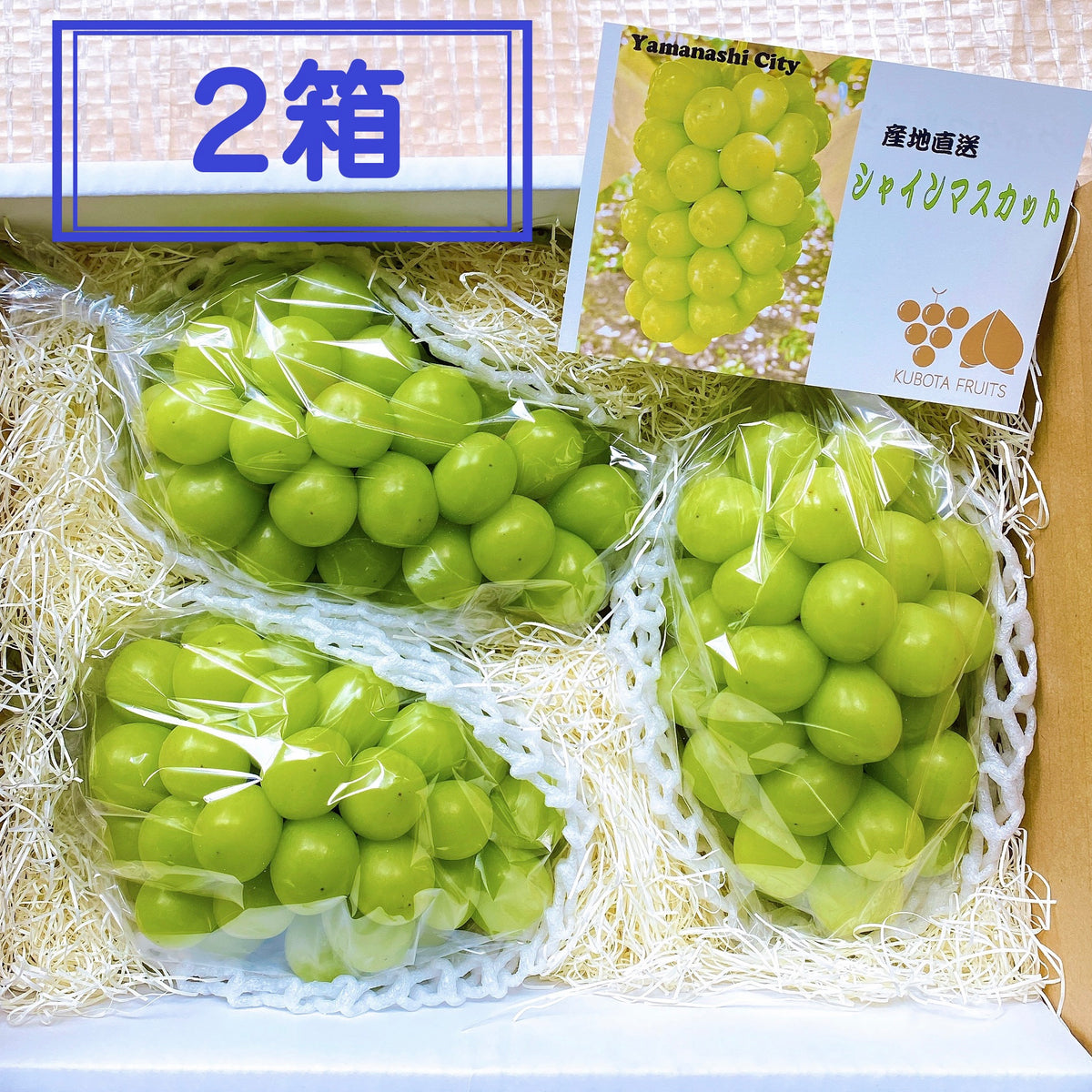 シャインマスカット3房入り2箱セット(4.5kg以上) – KUBOTA FRUITS